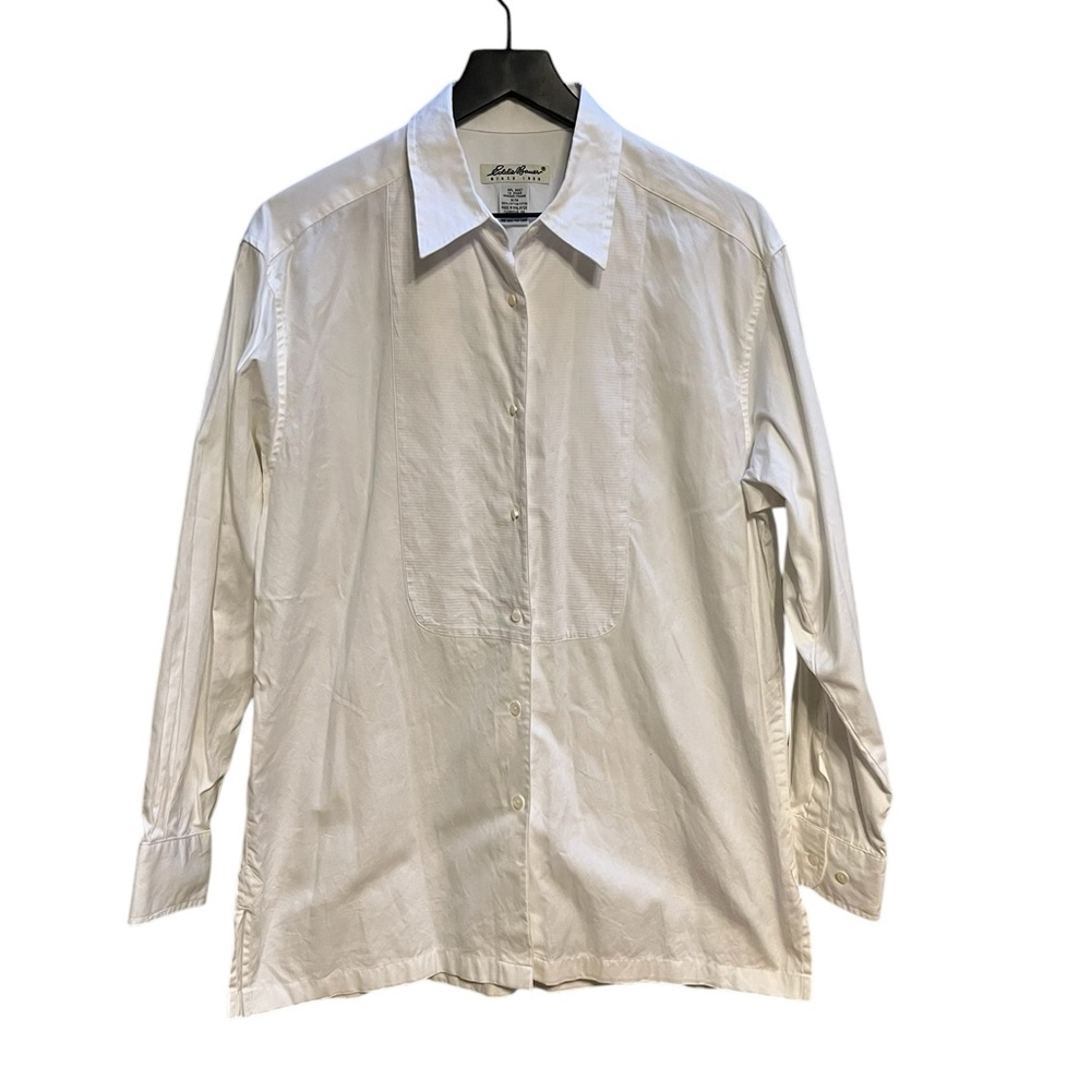 Eddie Bauer Classic White tuxedo Button-Up Shirt size medium